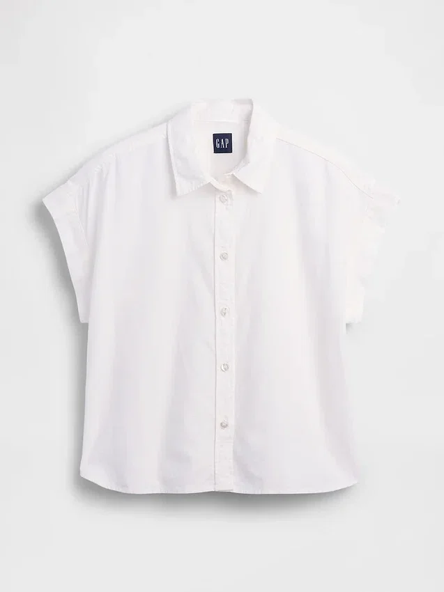 Linen-Blend Oversized Shirt