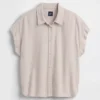 Linen-Blend Oversized Shirt