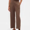 Linen-Blend Relaxed Straight Ankle Pants