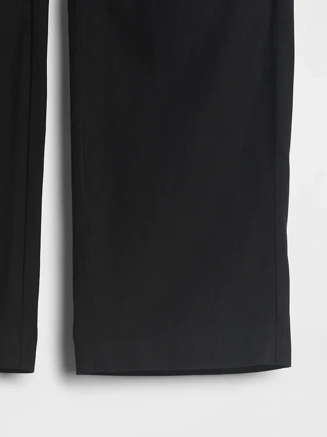 Linen-Blend Relaxed Straight Ankle Pants