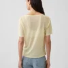 Linen-Blend Relaxed V-Neck T-Shirt