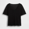 Linen-Blend Relaxed V-Neck T-Shirt