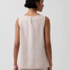 Linen-Blend Shell Tank Top