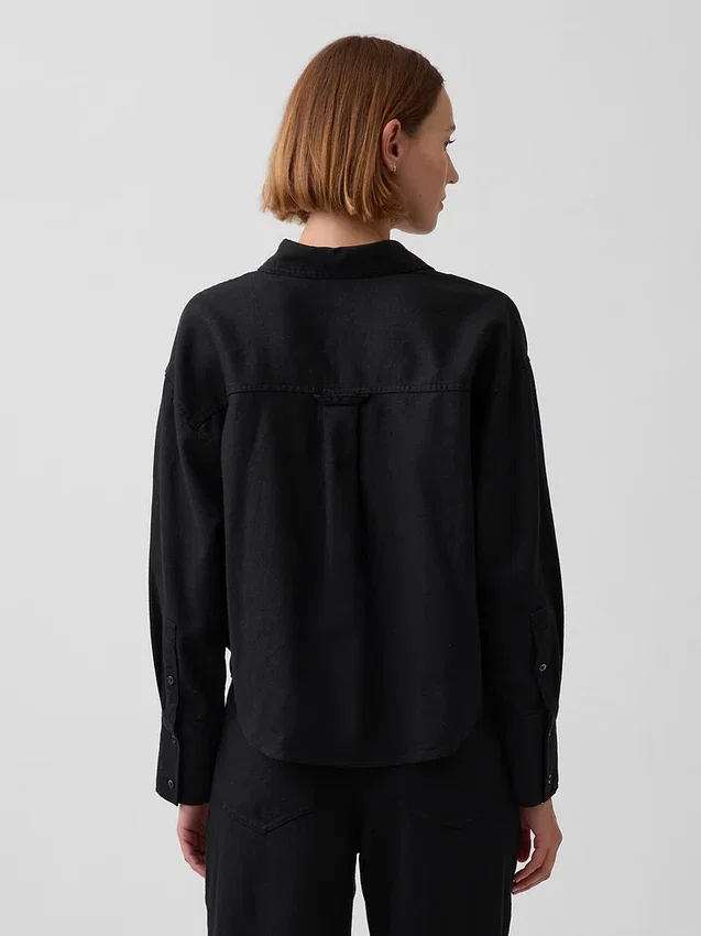 Linen-Cotton Oversized Shirt