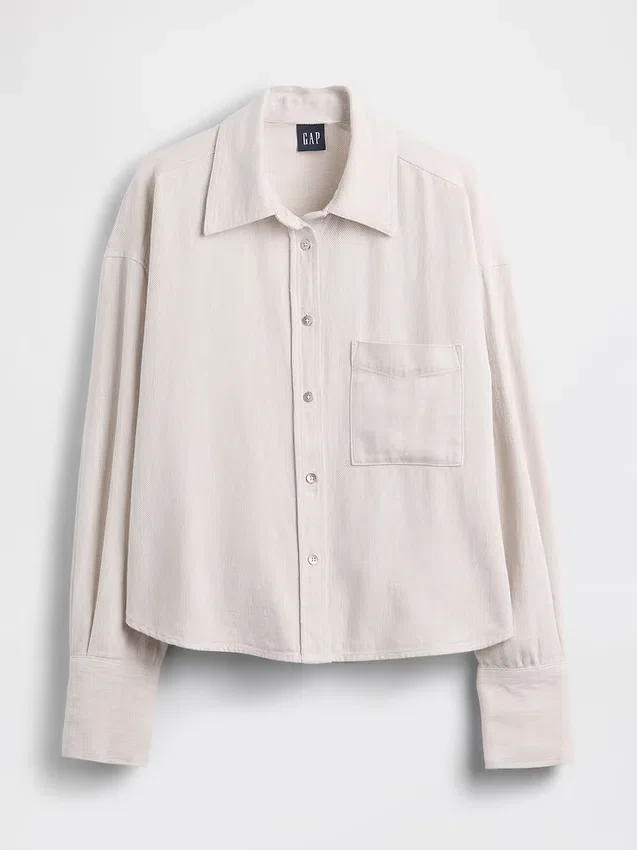 Linen-Cotton Oversized Shirt