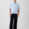 Linen-Cotton Relaxed Straight-Hem Shirt