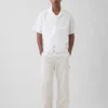 Linen-Cotton Relaxed Straight-Hem Shirt