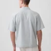Linen-Cotton Relaxed Straight-Hem Shirt
