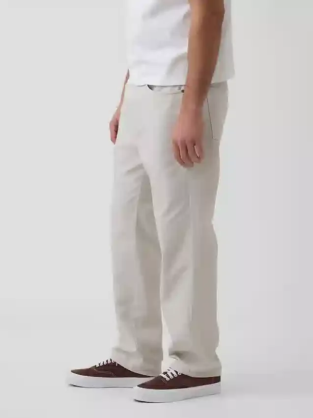 Linen-Cotton Relaxed Straight Pants