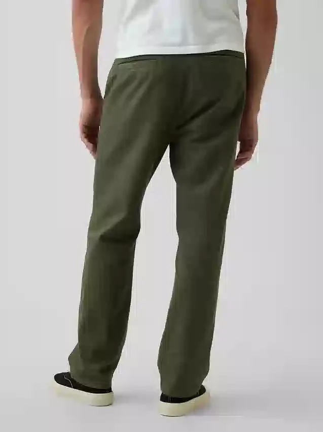 Linen-Cotton Relaxed Straight Trousers