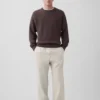 Linen-Cotton Relaxed Taper Easy Pants