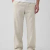 Linen-Cotton Relaxed Taper Easy Pants