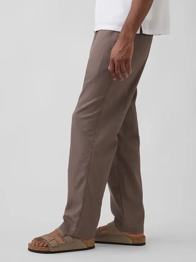 Linen-Cotton Relaxed Taper Easy Pants