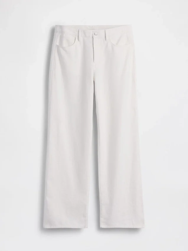Linen-Cotton Wide-Leg Pants