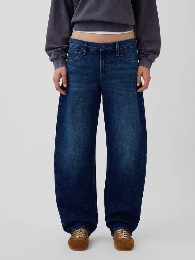 Low Rise Barrel Jeans