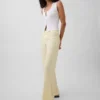 Low Rise Linen-Blend Flare Pants