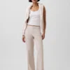 Low Rise Linen-Blend Flare Pants