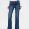 Low Rise Long & Lean Seamed Split-Hem Jeans