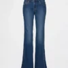 Low Rise Long & Lean Seamed Split-Hem Jeans