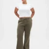 Low Rise Relaxed Flare Khakis