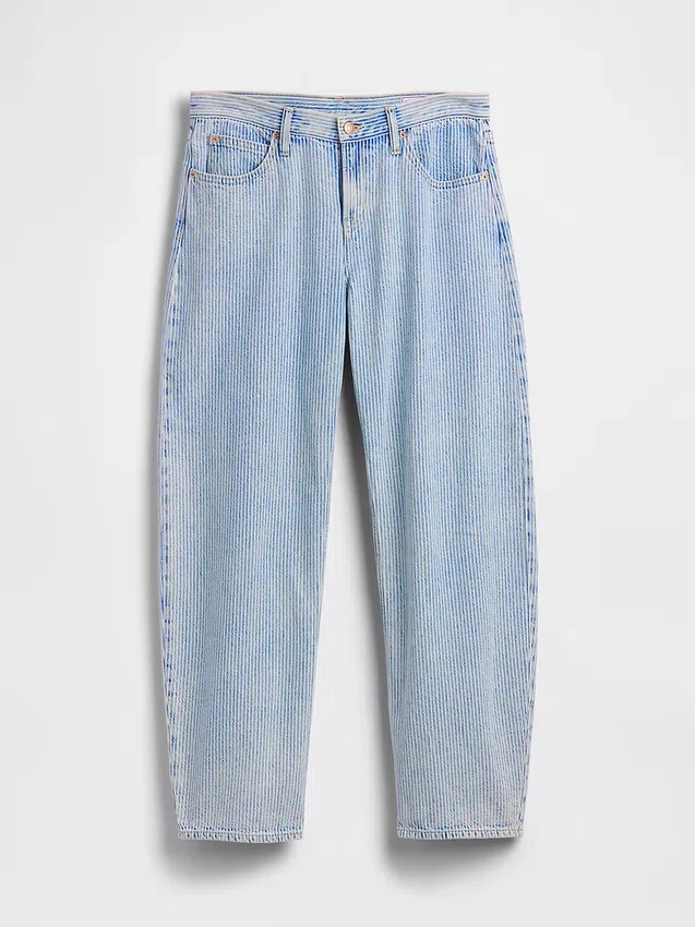 Low Rise Ultrasoft Barrel Jeans