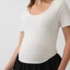 Maternity Mixed Media Drop-Waist Dress
