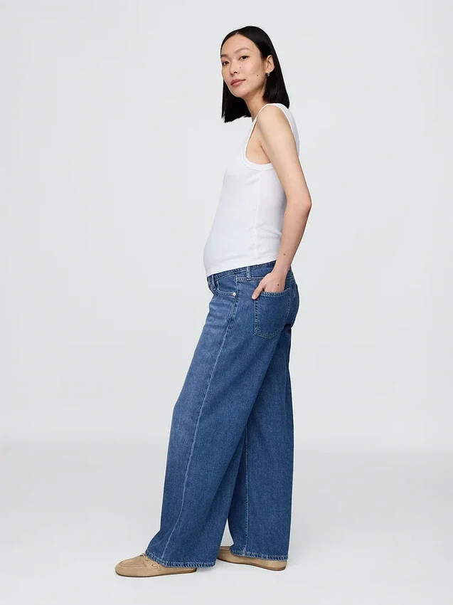 Maternity Ultrasoft Full-Panel Baggy Jeans
