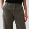 Mid Rise Barrel Utility Ankle Pants