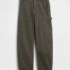 Mid Rise Barrel Utility Ankle Pants