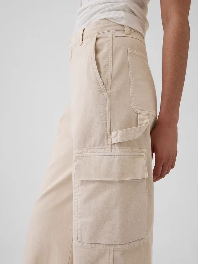 Mid Rise Cargo Baggy Khakis