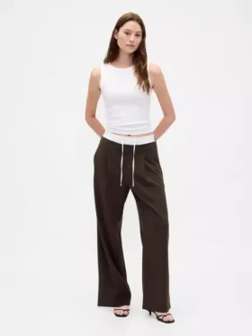 Mid Rise Double-Waist Pants