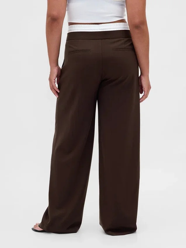 Mid Rise Double-Waist Pants