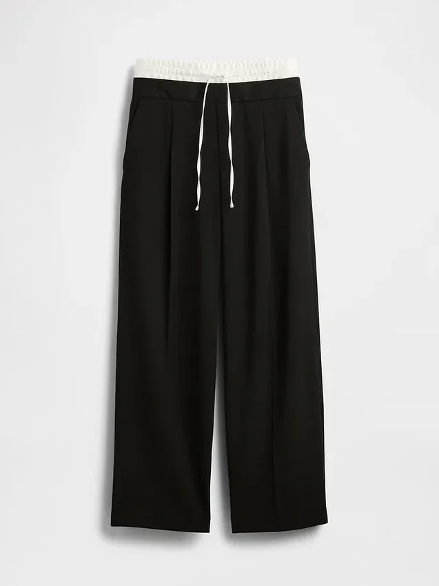 Mid Rise Double-Waist Pants
