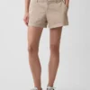 Mid Rise Khaki Shorts