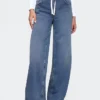 Mid Rise Knit Easy Baggy Jeans