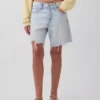 Mid Rise Loose Denim Bermuda Shorts