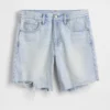 Mid Rise Loose Denim Bermuda Shorts