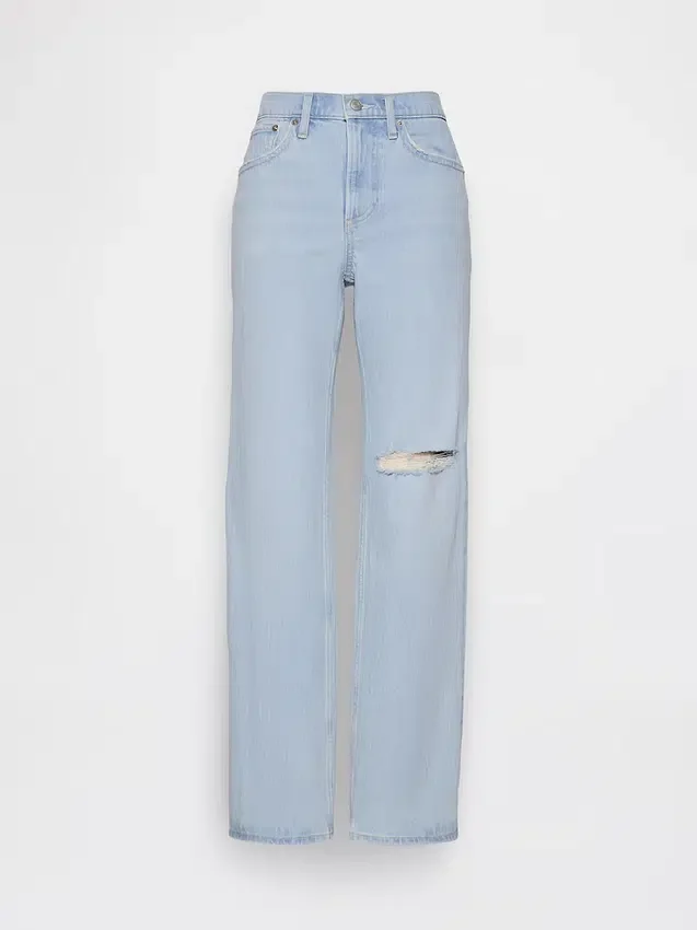 Mid Rise Relaxed Straight Jeans