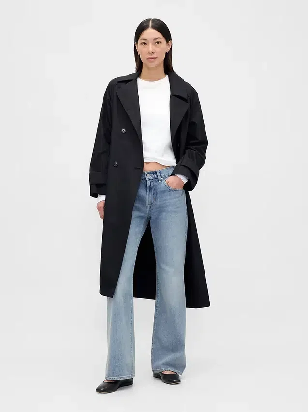 Mid Rise Rigid Relaxed Flare Jeans