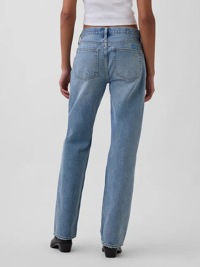 Mid Rise Rigid Relaxed Straight Jeans