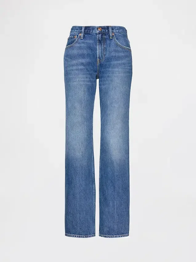 Mid Rise Rigid Relaxed Straight Jeans