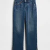 Mid Rise Split-Hem Relaxed Straight Jeans