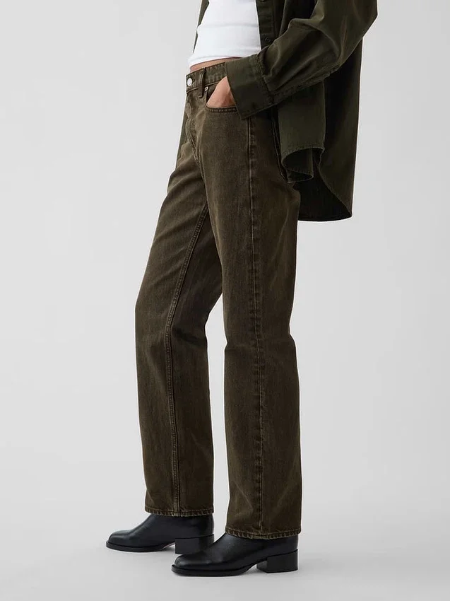 Mid Rise Straight Taper Jeans