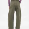 Mid Rise Twill Barrel Pants