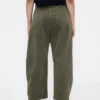 Mid Rise Twill Barrel Pants