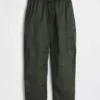 Mid Rise Twill Easy Barrel Utility Pants