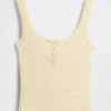 Mini Rib Lace Henley Pj Tank Top