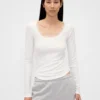 Mini Rib Lace-Trim Pj Top