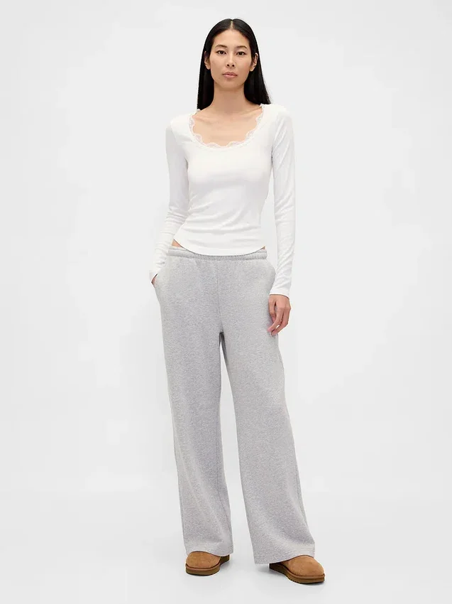 Mini Rib Lace-Trim Pj Top