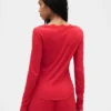 Mini Rib Lace-Trim Pj Top